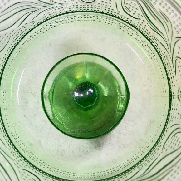 EO Brody M6000 Emerald Green Glass Vintage Compote Pedestal Candy Dish Cleveland - Picture 13 of 15
